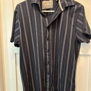 Bruno Men's Casual Navy Striped Shirt